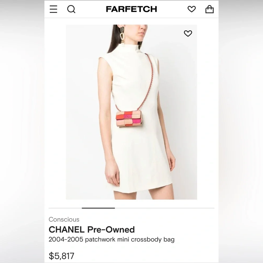 AUTH CHANEL PATCHWORK SUEDE MINI BAG CRYSTAL CC SILVER CHAIN RARE VINTAGE BOHO - Picture 17 of 17
